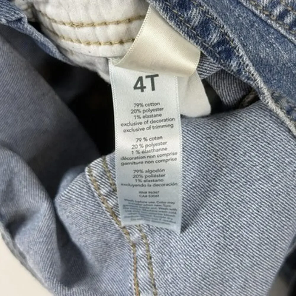 OshKosh Overalls Denim Vestbak Bgosh Boys 4T Blue Stretch Carpenter Jeans